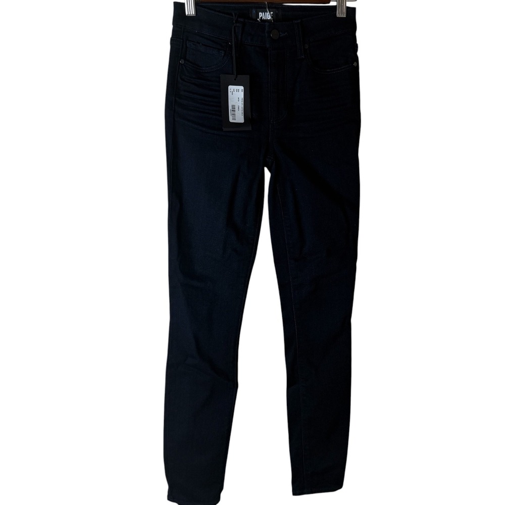 PAIGE Hoxton Ankle High Rise Skinny Jeans Dark Wash‎ Womens 24 Transcend Denim